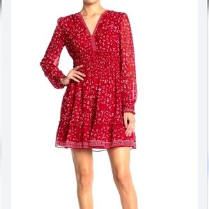Max Studio Red Floral Tunic Top
